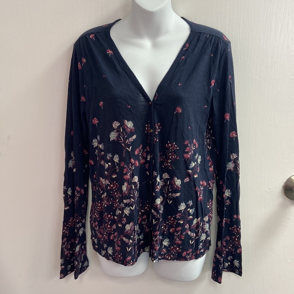 Lucky Brand Women’s Navy Button Down Long Sleeve
